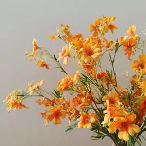 12 heads orange artificial wild flowers silk floral bouquet home decor photography DIY