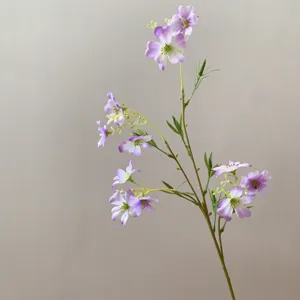 Artificial clematis flower branch 12 heads silk floral stem home decor DIY craft arrangement
