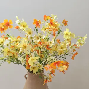 Artificial clematis silk flowers bouquet small floral arrangement for home decor wedding