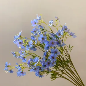 Artificial blue small flower bouquet detail silk floral decor for DIY crafts home photography