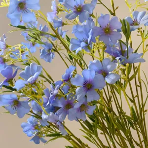 Artificial blue wild silk flowers bouquet for home decoration, DIY craft and photography props.