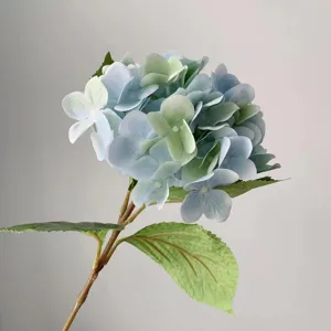 Artificial hydrangea flower stem single fake silk floral home decoration photography prop