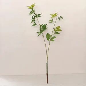 Artificial bamboo branch detail shot, perfect for tea room, living room and home decor greenery.