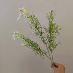 Foglie persiane floccate pianta artificiale fiore composizione floreale DIY dettaglio.