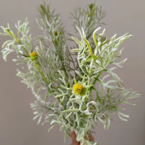 Foglie persane floccate artificiali 56cm pianta verde floreale fai da te mazzo finto