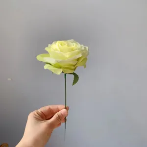 Single branch artificial rose fake silk flower home decor wedding party floral arrangement supply