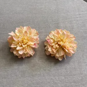 Artificial dahlia flower heads retro silk flowers for DIY hair accessories crafts wedding decor