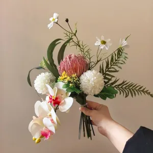 Bouquet de fleurs artificielles mélangées décoration d'intérieur en soie arrangement floral