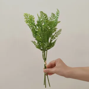 Artificial green fern leaf plant bouquet plastic fake flowers for indoor home decor