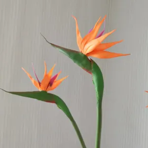 Künstliche Paradiesvogelblume Lebensähnliche Weichgummi Falsche Pflanze Für Heimdekoration Hochzeit Party Fotografie Requisiten