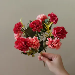 Kunstseide Blumenstrauß 9 Köpfe künstliche Blumen Heim Hochzeit Party Dekoration