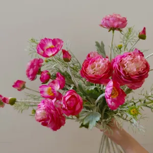 Artificial flower bouquet 10 stems silk floral arrangement for home decor gift item.