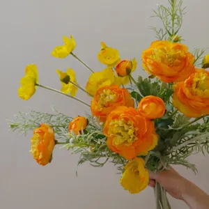 Artificial flower bouquet multi-color silk floral arrangement for home decor photography