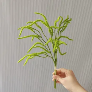 Artificial String Of Pearls And Fern Flower Bundle Plastic Green Leaves Fake Plant For Home Wedding Party Decor
