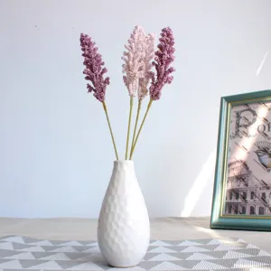 Artificial vanilla flower spikes foam flower vase set home decor photography prop.