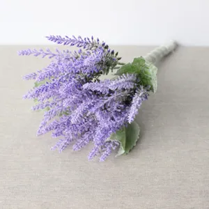 Ramo de Flores de Lavanda Artificial Seda Plástico Falsas Flores Para Decoración del Hogar Boda Fiesta Fotografía Manualidades