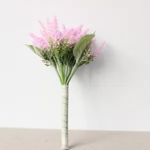 Ramo de lavanda artificial flores de plástico de color rosa para decoración hogar boda DIY