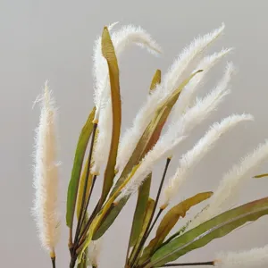 Tallos de hierba de pampas artificial flores de caña falsas para decoración hogar boda arreglos