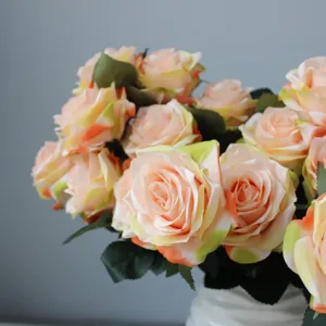 10 teste bouquet di rose artificiali francesi fiori di seta decorazioni casa oggetti di scena