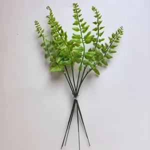 Ramas de helecho artificial ramo de plantas verdes para decoración del hogar arreglo floral DIY