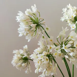 Close up of white artificial agapanthus flower detail, perfect for home decor and props.