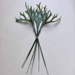 Tallo de helecho cuerno de ciervo artificial planta verde DIY decoración para mesa fiesta