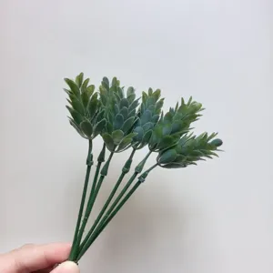 Tallo de flor de planta verde artificial accesorio decorativo DIY hogar hotel mesa pantalla