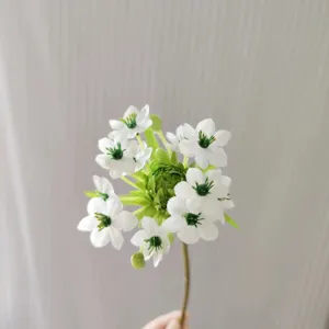 Velvet artificial flower Star of Bethlehem silk floral decor prop for home window display