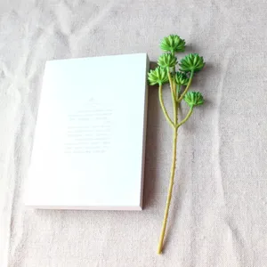 6 teste ramo di pianta verde succulenta artificiale per micro paesaggio fai da te