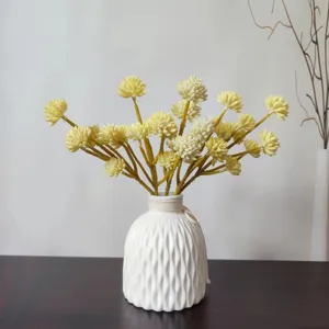 Fiori succulenti artificiali in vaso di ceramica bianca per decorazioni casa fai da te