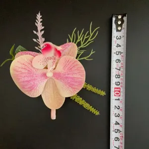 Artificial phalaenopsis boutonniere for groom and groomsmen suit lapel flower wedding business event
