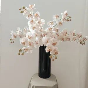 Fiori di Phalaenopsis Artificiali 9 Teste Tattili Real Touch Falso Ramo di Orchidea Per Decorazioni per Feste di Matrimonio a Casa