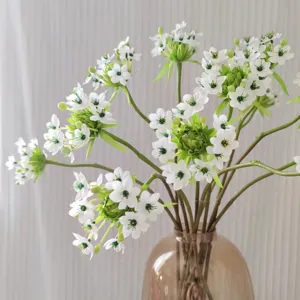 Artificial Star of Bethlehem silk flowers white floral bouquet for home decor and display.