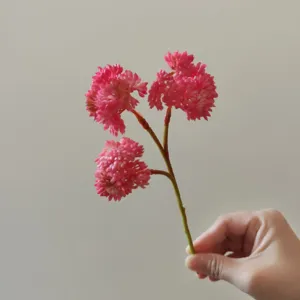 Stelo di mini fiore artificiale in gomma morbida per corsage da polso fai da te decoro.