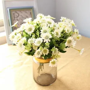 Artificial white daisy flower bouquet silk flowers for home decor DIY crafts table display