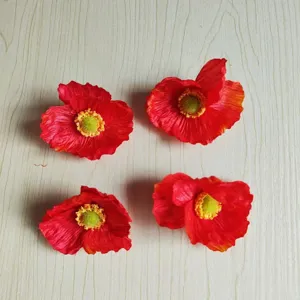 Artificial Silk Poppy Flower Heads DIY Hair Accessories Craft Fake Flowers Wedding Home Decor Floral Arrangement
