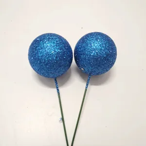 Bolas de pastel con purpurina azul topper para fiesta de cumpleaños decoración de mesa