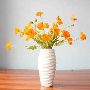 Artificial poppy flower silk decorative flower arrangement for home interior decor.