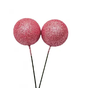 Bolas de purpurina rosa para tarta topper fiesta cumpleaños decoración mesa postre