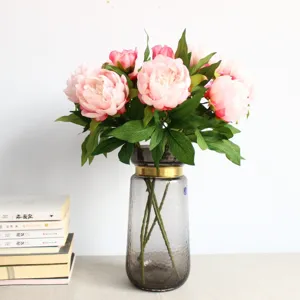 Classical Peony Artificial Silk Flower Bouquet For Home Decor Wedding Party Floral Arrangement Interior Decoration