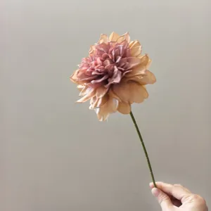Close-up detail of vintage artificial dahlia flower, perfect for DIY crafts and decor.