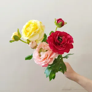 Artificial camellia fake flowers photography props for home decor floral arrangement