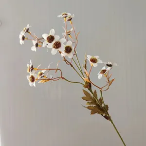 Artificial autumn chamomile silk flower branch for home decor and floral arrangements.