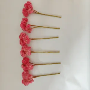 Mini steli di fiori artificiali rosa per corsage fai da te, materiali morbidi.