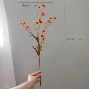 Artificial autumn wildflower branch home decor silk daisy flower 52cm height for room