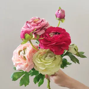 Artificial camellia flower detail photography prop silk floral home tea table decor display