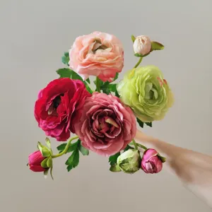 Artificial flowers bouquet colorful camellia fake floral home decor photography props