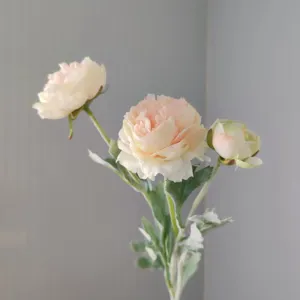 3 teste artificiali ranuncoli fiori di seta finta peonia decorazione tavolo casa