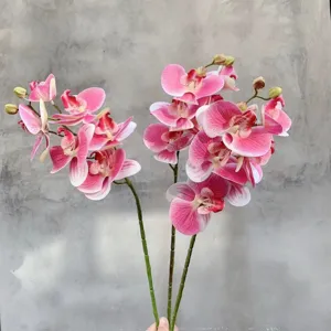 Artificial Phalaenopsis orchid flowers pink silk floral arrangement for home interior decor.