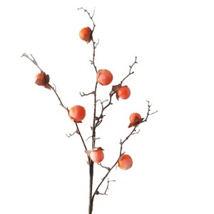 Branche de kaki artificielle mini faux fruit tige pour décoration interieure photo